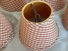 Seis (6) abajures lustre French Country Gingham vermelho/verde clipe excelente comprar usado  Enviando para Brazil