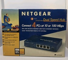 Usado, Hub Netgear DS104 10/100mbps velocidade dupla 4 portas com uplink vintage 1999 novo na caixa comprar usado  Enviando para Brazil