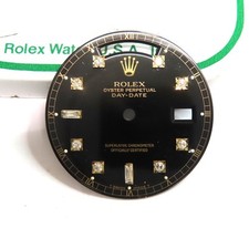 ROLEX VINTAGE DAY-DATE MOSTRADOR PRETO ORIGINAL COM DIAMANTES PERSONALIZADOS PARA REF. 18038 comprar usado  Enviando para Brazil