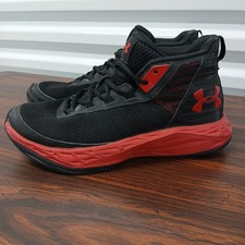Tênis de basquete Under Armour masculino preto vermelho tamanho 6Y comprar usado  Enviando para Brazil