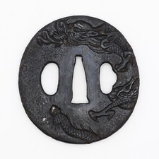Tsuba dragon iron d'occasion  Expédié en Belgium
