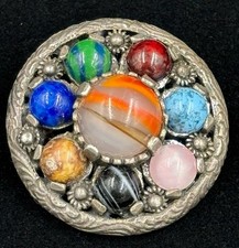Broche Vintage Miracle Escocês Celta Bandas Múltiplas Ágata Vidro Assinado comprar usado  Enviando para Brazil