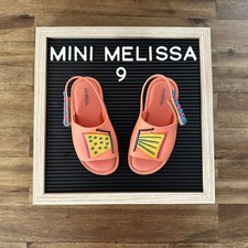 Mini sandálias Melissa Mia Fabula coral laranja amarelo azul borboleta slingbacks 9 comprar usado  Enviando para Brazil