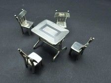 Conjunto de jantar antigo egípcio 900 prata miniatura mesa e 4 cadeiras década de 1930 comprar usado  Enviando para Brazil
