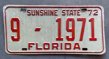 1972 florida license for sale  Moseley