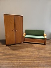 Usado, Sofá-cama de madeira Strombecker casa de bonecas MCM guarda-roupa móveis vintage para bonecas comprar usado  Enviando para Brazil