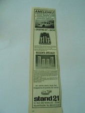 Publicité 1985 stand d'occasion  La Verpillière