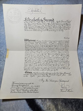 Queen elizabeth document for sale  BURY ST. EDMUNDS