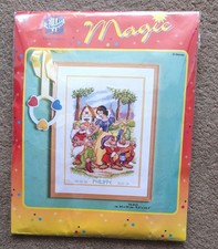 KIT PUNTO DE CRUZ WALT DISNEY BLANCO COMO LA NIEVE Y LOS SIETE ENANITOS de VERVACO segunda mano  Embacar hacia Mexico