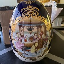 Vintage Porcelain Egg Cobalt Blue "LIMOGES" COLONIAL VICTORIAN SCENE comprar usado  Enviando para Brazil