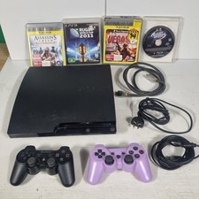 PlayStation 3 Slim PS3 CHECH-2102A 120GB +2 controles +jogos baixo firmware 4.86 comprar usado  Enviando para Brazil