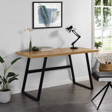 Oak desk black for sale  MANCHESTER