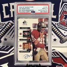 JOE MONTANA 1999 SP ASSINATURAS TINTA AZUL NO CARTÃO!! SIGNATURE PERFORMANCES PSA 9!, usado comprar usado  Enviando para Brazil