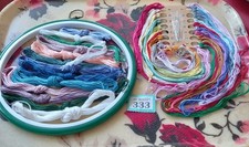 Embroidery green white for sale  LONDON
