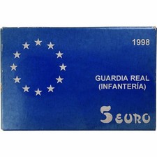 [#1273040] España, 5 Euro, Guardia Real, 1998, Madrid, Plata, FDC, usado comprar usado  Enviando para Brazil