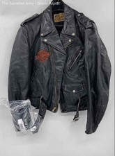 Jaqueta de motocicleta vintage Schott masculina preta Harley-Davidson americana zíper completo tamanho 44 comprar usado  Enviando para Brazil