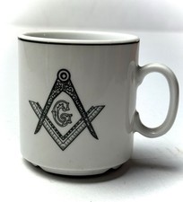 Caneca de café vintage maçônica logotipo cerâmica Pyramid Lodge A.F. 869 AM comprar usado  Enviando para Brazil