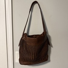 Bolsa de ombro Marta Ponti Portugul tecido couro tote sutil macio conhaque boho comprar usado  Enviando para Brazil