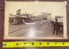 1880 Railroad Photo Cairo Illinois ICRR Steam Engine 109 Ver Volta comprar usado  Enviando para Brazil