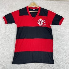 Camiseta Flamengo Vintage Anos 80 Adulto Grande Listrada Futebol Brasil Acrílico Vermelho Preto, usado comprar usado  Enviando para Brazil