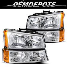 para 2003-2006 Chevy Silverado Chevrolet Avalanche 03-06 farol cromado 4 peças comprar usado  Enviando para Brazil