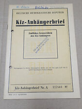 Ddr kfz anhängerbrief gebraucht kaufen  Wernigerode