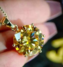Pingente solitário raro de diamante champanhe tratado com certificação 8 quilates em prata 925, usado comprar usado  Enviando para Brazil