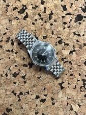 Relógio despertador Sekonda vintage aço Poljot funcionando 36mm mostrador preto marcas turquesa, usado comprar usado  Enviando para Brazil