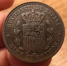 Moneta centimos 1877 usato  Olbia