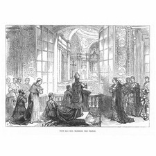 Papa Leão XIII do Vaticano abençoando o povo - Estampa antiga 1878 comprar usado  Enviando para Brazil
