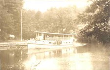 Cartão postal vintage foto real barco Songo River Maine ME Songo River Boat Bicknell, usado comprar usado  Enviando para Brazil