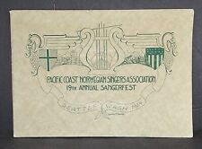 Programa de recuerdos SEATTLE SANGERFEST 1924 grupos de canto noruegos evento musical NW segunda mano  Embacar hacia Argentina