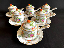 CESTA INDIANA DE PORCELANA HEREND MULTICOLORIDA COPOS E PRATOS DE CHOCOLATE 749/512/FD comprar usado  Enviando para Brazil