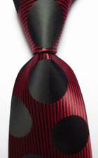 Nova gravata masculina clássica listrada ponto preto vermelho tecido jacquard seda comprar usado  Enviando para Brazil