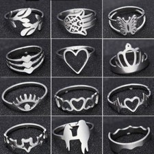 Stainless Steel Heart Evil Eye Hamsa Finger knuckles Rings Women Men Party Gifts, używany na sprzedaż  Wysyłka do Poland