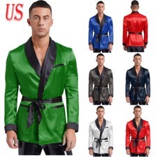 Roupão de banho masculino curto de cetim com cinto leve pijama primavera verão comprar usado  Enviando para Brazil