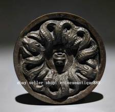 Espelho de bronze raro antigo chinês bronze mercadoria dinastia cobra padrão espelho 7 cm, usado comprar usado  Enviando para Brazil