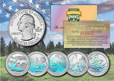 Cuartos de holograma America The Beautiful 2017 EE. UU. Juego de 5 monedas Parks con cápsulas segunda mano  Embacar hacia Mexico