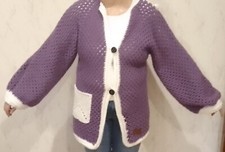 Jacke weiß lila gebraucht kaufen  Ahorn