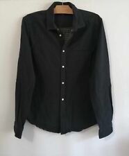 Chemise noire coton d'occasion  Bourg-de-Thizy