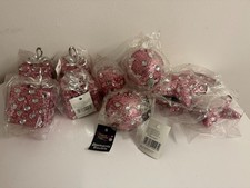 Christmas baubles pink for sale  LLANELLI