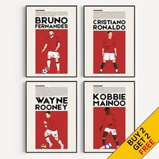 Manchester United - Pôster de futebol - Jogadores novos e retrô - Solicite QUALQUER jogador comprar usado  Enviando para Brazil