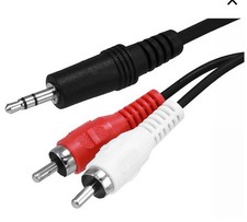 6 pés 3,5 mm macho estéreo plugue Y para 2 RCA cabo de áudio duplo cabo divisor de 6 pés comprar usado  Enviando para Brazil