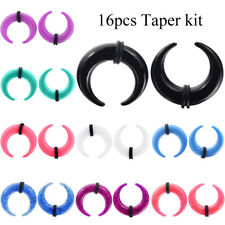 Kit de piercing medidores 14G-00G 16 peças acrílico em forma de C pincher cônico anéis de septo comprar usado  Enviando para Brazil