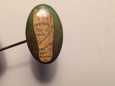 ANTIGA PUBLICIDADE STICKPIN-EMERSON PÉ ELEVADOR IMPLEMENTOS AGRÍCOLAS-ROCKFORD ILLINOIS, usado comprar usado  Enviando para Brazil