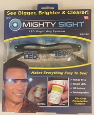 Lupa LED Mighty Sight óculos recarregáveis 160% ampliação comprar usado Lupa LED Mighty Sight óculos recarregáveis 160% ampliação comprar usado  Enviando para Brazil