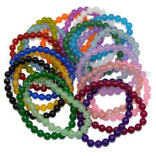 Brazalete elástico de cuentas redondas de piedras preciosas naturales multicolores surtidas de 8 mm de 7,5"" segunda mano  Embacar hacia Mexico