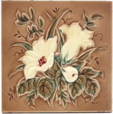 Lareira Art Nouveau azulejo floral majólica por Sherwin & Cotton C1905, usado comprar usado  Enviando para Brazil