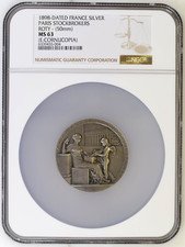 1898 França Paris Stockbrokers Oscar Roty medalha de prata 50mm NGC MS 63 comprar usado 1898 França Paris Stockbrokers Oscar Roty medalha de prata 50mm NGC MS 63 comprar usado  Enviando para Brazil