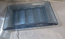 Porta-sabonete vintage azul cobalto vidro pesado reciclado bugigangas 6 x 4 comprar usado  Enviando para Brazil